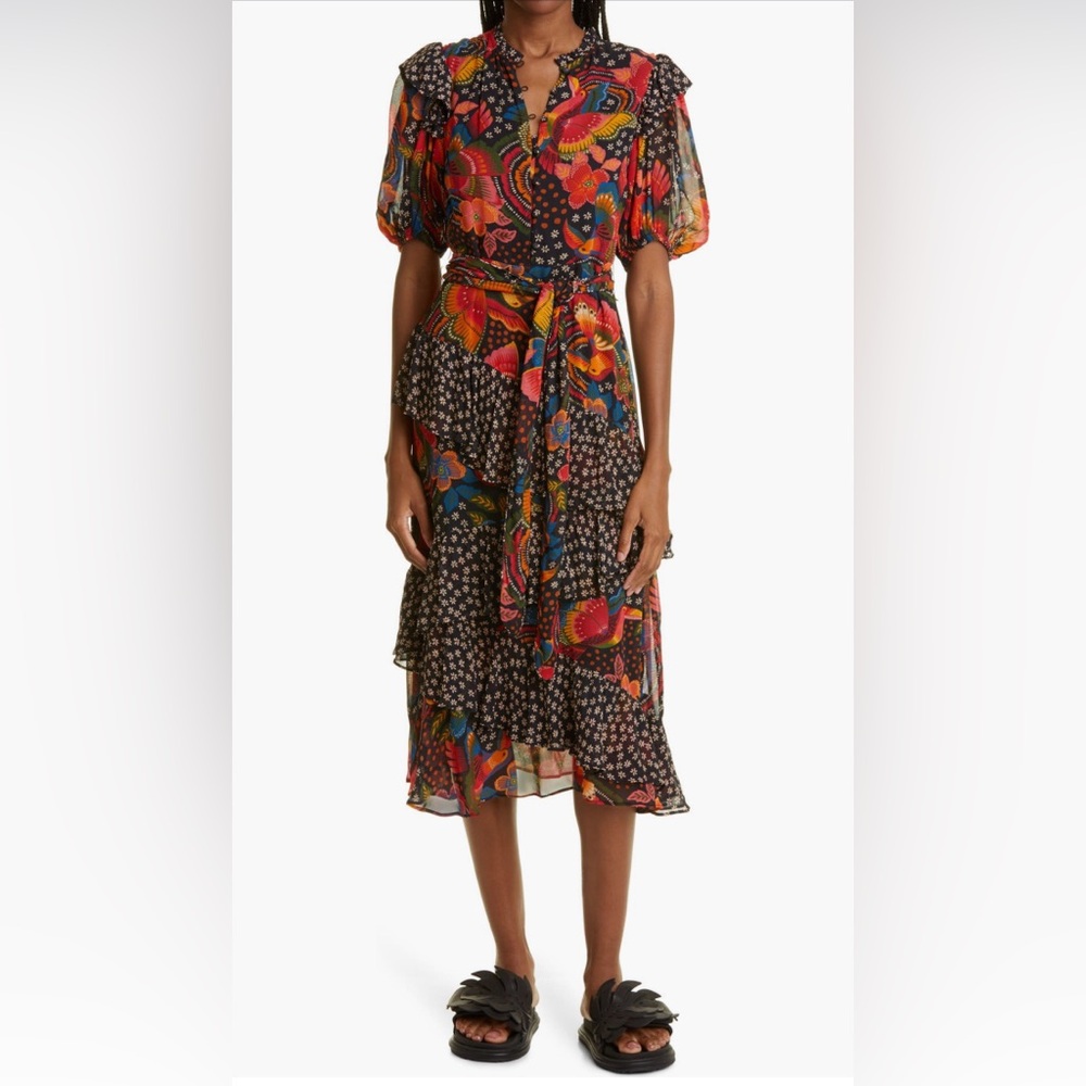 FARM Rio Multicolor Floral Midi Dress